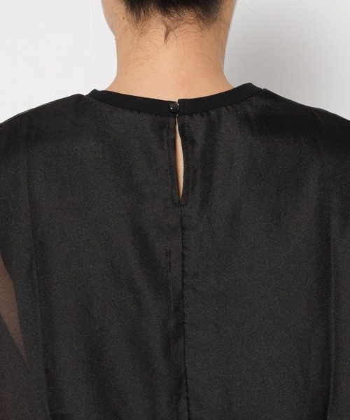 mysty woman(ミスティウーマン)の「シアーカバーフレンチスリーブTシャツ 315365(Tシャツ/カットソー・レディース・オフホワイト/ベージュ/ブラック・FREE)」の18枚目の写真