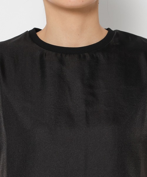 mysty woman(ミスティウーマン)の「シアーカバーフレンチスリーブTシャツ 315365(Tシャツ/カットソー・レディース・オフホワイト/ベージュ/ブラック・FREE)」の19枚目の写真