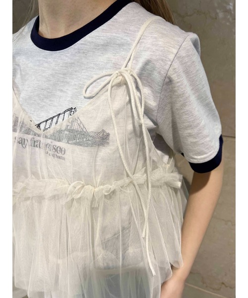 PHILLY（フィリー）の「【PHILLY】チュールフリルキャミソール（キャミソール・レディース・アイボリー/ブラック・FREE）」の21枚目の写真