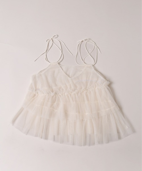 PHILLY（フィリー）の「【PHILLY】チュールフリルキャミソール（キャミソール・レディース・アイボリー/ブラック・FREE）」の16枚目の写真