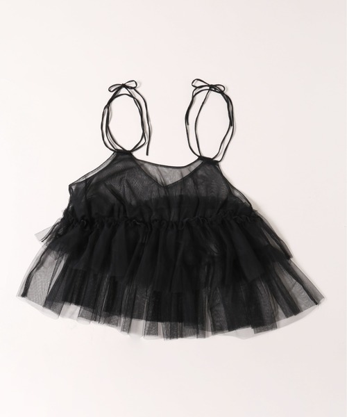 PHILLY（フィリー）の「【PHILLY】チュールフリルキャミソール（キャミソール・レディース・アイボリー/ブラック・FREE）」の15枚目の写真