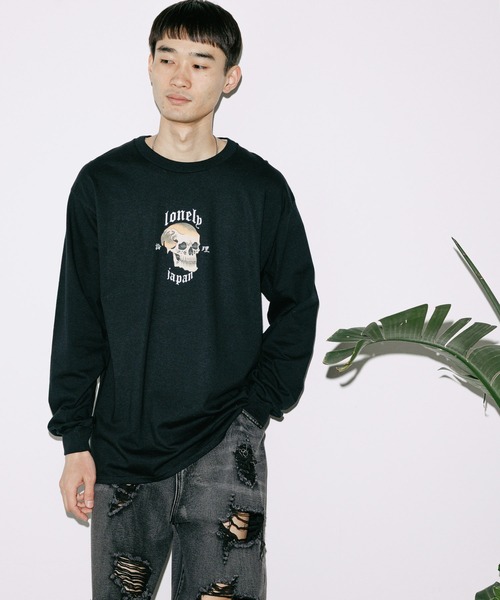 LONELY/論理（ロンリー）の「LONELY(論理)/ロンリー DOKURO LONELY LONG SLEEVE 長袖Tシャツ ロンT（Tシャツ/カットソー・メンズ・ホワイト/ブラック・M/L/XL）」の12枚目の写真