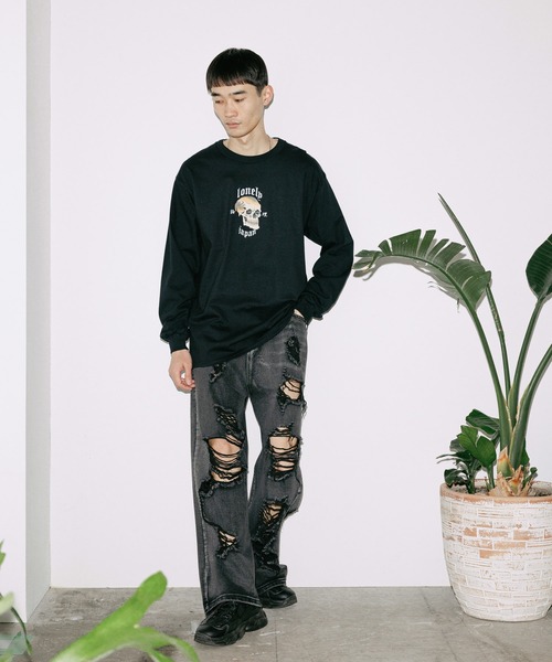 LONELY/論理（ロンリー）の「LONELY(論理)/ロンリー DOKURO LONELY LONG SLEEVE 長袖Tシャツ ロンT（Tシャツ/カットソー・メンズ・ホワイト/ブラック・M/L/XL）」の16枚目の写真