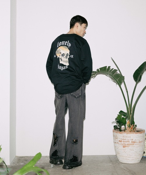 LONELY/論理（ロンリー）の「LONELY(論理)/ロンリー DOKURO LONELY LONG SLEEVE 長袖Tシャツ ロンT（Tシャツ/カットソー・メンズ・ホワイト/ブラック・M/L/XL）」の19枚目の写真