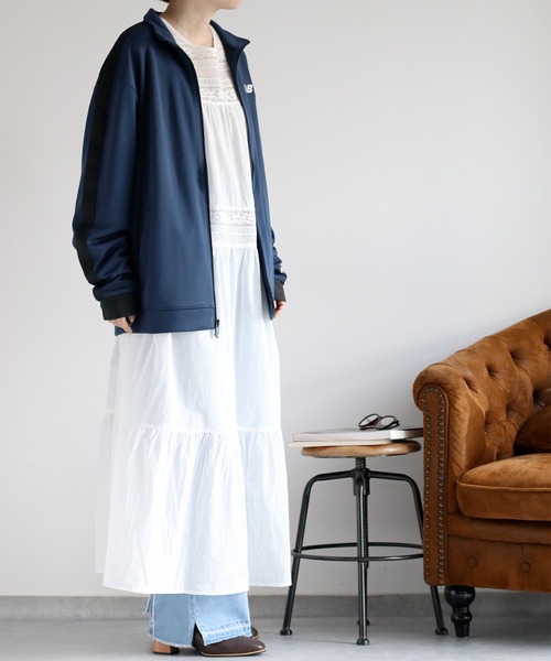 NEW BALANCE（ニューバランス）の「【New balance】ニットトラックジャケット（ブルゾン・レディース・ベージュ/ネイビー・S）」の15枚目の写真