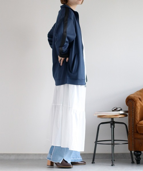 NEW BALANCE（ニューバランス）の「【New balance】ニットトラックジャケット（ブルゾン・レディース・ベージュ/ネイビー・S）」の16枚目の写真