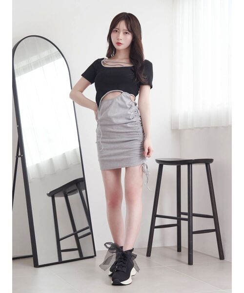 EATME（イートミー）の「カットアウトカットワンピース（ワンピース・レディース・ホワイト/ブラック・FREE）」の5枚目の写真