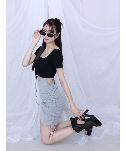 EATME（イートミー）の「カットアウトカットワンピース（ワンピース・レディース・ホワイト/ブラック・FREE）」の12枚目の写真