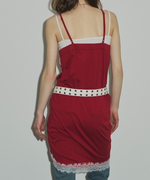 SHAGGIE(シャギー)の「レース付きシャーリングワンピース(ワンピース・レディース・レッド/ブラック/カーキ・FREE)」の14枚目の写真