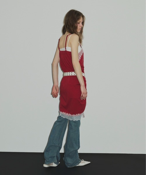 SHAGGIE(シャギー)の「レース付きシャーリングワンピース(ワンピース・レディース・レッド/ブラック/カーキ・FREE)」の16枚目の写真