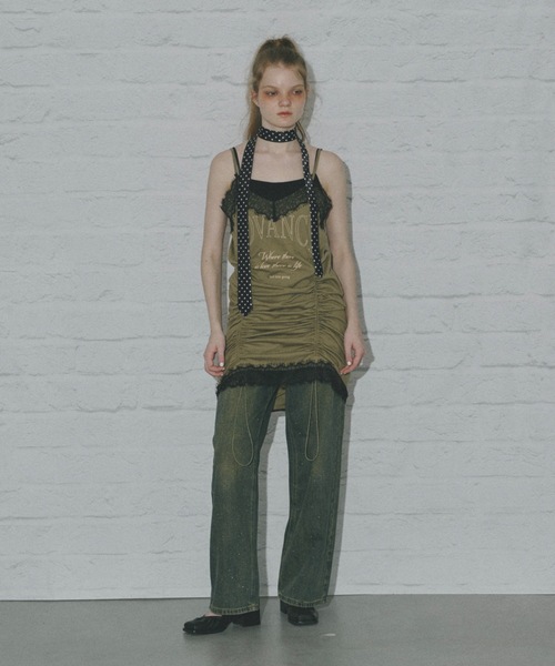 SHAGGIE(シャギー)の「レース付きシャーリングワンピース(ワンピース・レディース・レッド/ブラック/カーキ・FREE)」の21枚目の写真