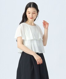 （お値下げ）ケープ　ブラウス　白 ケープ」に該当するシャツ/ブラウス（ホワイト/白色系