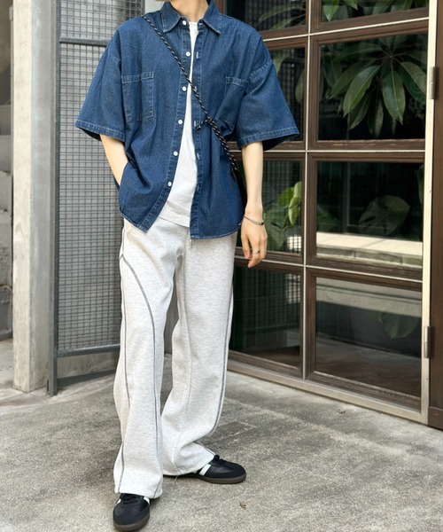 link lot（リンクロット）の「ルーズシルエットダブルポケットデニムシャツ（シャツ/ブラウス・メンズ・インディゴブルー/サックスブルー・L/M）」の9枚目の写真