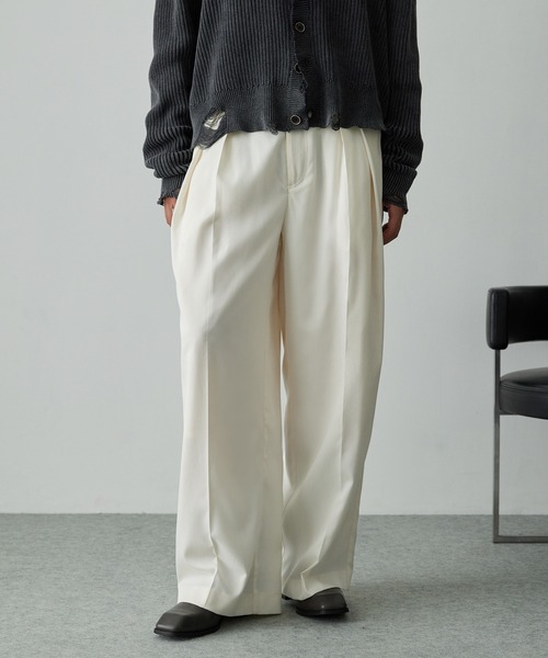 バルーンシルエット ディープタックワイドパンツ（スラックス）｜EMMA