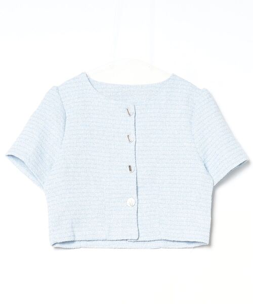 gossip！ロサンゼルス（ゴシップロサンゼルス）の「Y2K サマーツイードジャケットブラウス [3color]（シャツ/ブラウス・レディース・ライトブルー/ブラック/オフホワイト・FREE）」の16枚目の写真