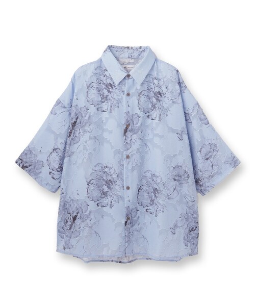 tk.TAKEO KIKUCHI(ティーケータケオキクチ)の「シアージャカードフラワーシャツ(シャツ/ブラウス・メンズ・ホワイト系4/ブラック系3/ブルー系3・02/03)」の19枚目の写真