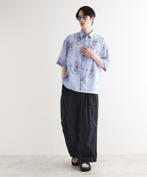 tk.TAKEO KIKUCHI(ティーケータケオキクチ)の「シアージャカードフラワーシャツ(シャツ/ブラウス・メンズ・ホワイト系4/ブラック系3/ブルー系3・02/03)」の10枚目の写真