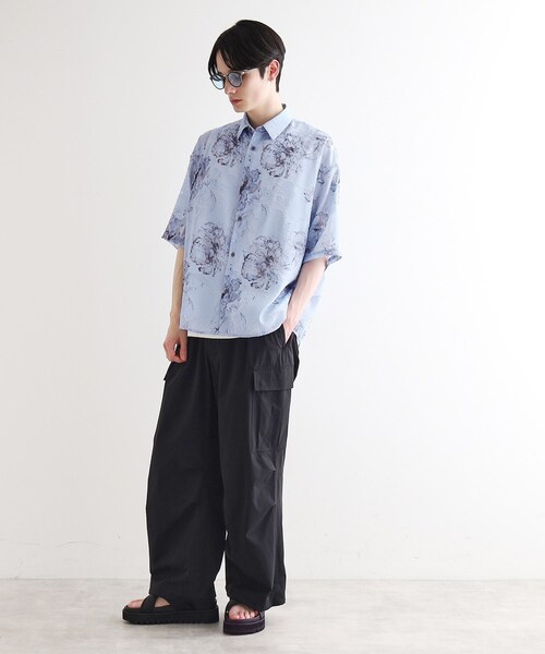 tk.TAKEO KIKUCHI(ティーケータケオキクチ)の「シアージャカードフラワーシャツ(シャツ/ブラウス・メンズ・ホワイト系4/ブラック系3/ブルー系3・02/03)」の11枚目の写真