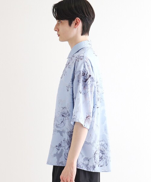 tk.TAKEO KIKUCHI(ティーケータケオキクチ)の「シアージャカードフラワーシャツ(シャツ/ブラウス・メンズ・ホワイト系4/ブラック系3/ブルー系3・02/03)」の14枚目の写真