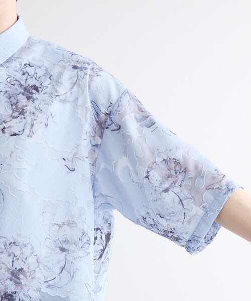 tk.TAKEO KIKUCHI(ティーケータケオキクチ)の「シアージャカードフラワーシャツ(シャツ/ブラウス・メンズ・ホワイト系4/ブラック系3/ブルー系3・02/03)」の17枚目の写真