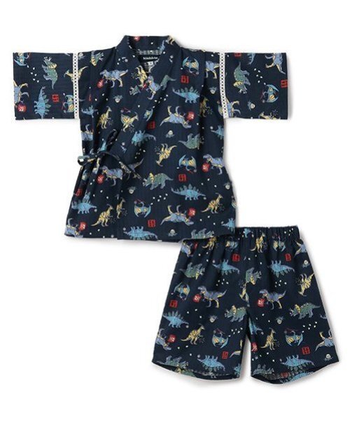 kladskap(クレードスコープ)の「恐竜柄甚平(浴衣・キッズ・ネイビー/ライトグレー・S(80-90cm)/L(120-130cm)/M(100-110cm))」の5枚目の写真