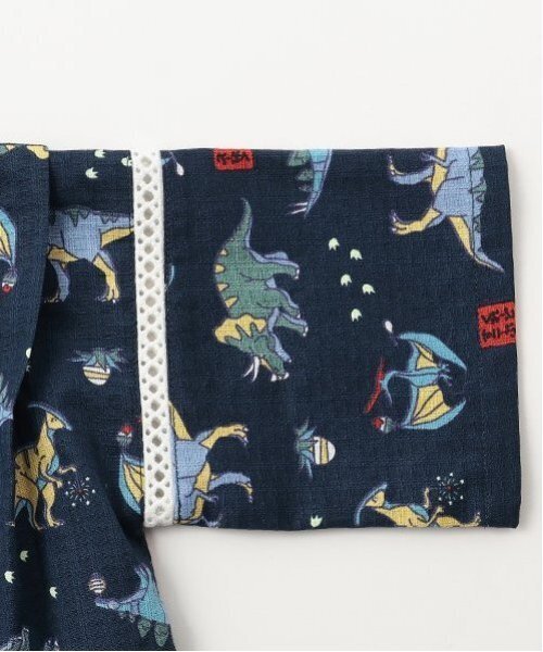 kladskap(クレードスコープ)の「恐竜柄甚平(浴衣・キッズ・ネイビー/ライトグレー・S(80-90cm)/L(120-130cm)/M(100-110cm))」の7枚目の写真