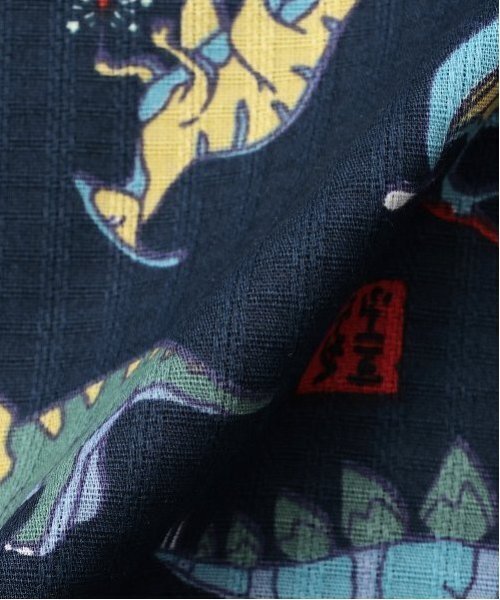 kladskap(クレードスコープ)の「恐竜柄甚平(浴衣・キッズ・ネイビー/ライトグレー・S(80-90cm)/L(120-130cm)/M(100-110cm))」の13枚目の写真