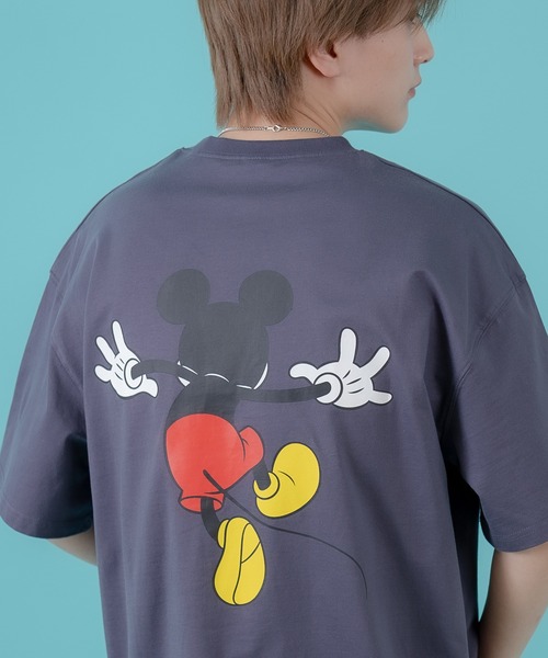 MICKEY MOUSE(ミッキーマウス)の「【MICKEY】オーバーサイズ プリント 半袖Tシャツ(Tシャツ/カットソー・メンズ・グレー/グレー系/ホワイト/ベージュ/ホワイト系・MEDIUM/LARGE/X-LARGE)」の4枚目の写真