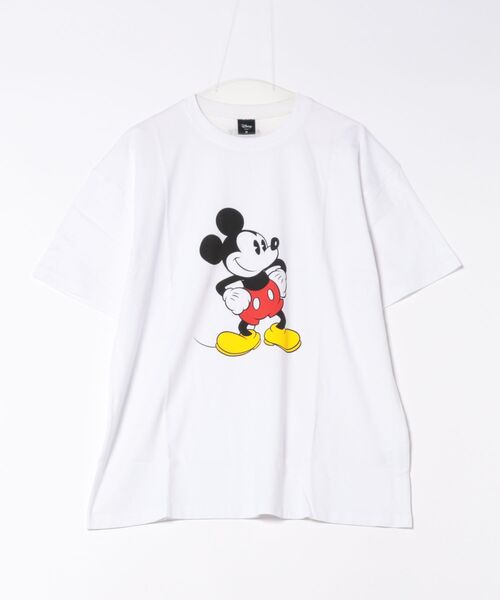 MICKEY MOUSE(ミッキーマウス)の「【MICKEY】オーバーサイズ プリント 半袖Tシャツ(Tシャツ/カットソー・メンズ・グレー/グレー系/ホワイト/ベージュ/ホワイト系・MEDIUM/LARGE/X-LARGE)」の2枚目の写真