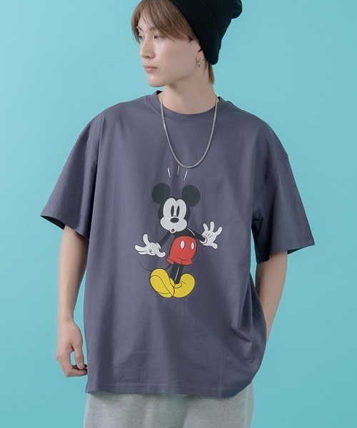 MICKEY MOUSE(ミッキーマウス)の「【MICKEY】オーバーサイズ プリント 半袖Tシャツ(Tシャツ/カットソー・メンズ・グレー/グレー系/ホワイト/ベージュ/ホワイト系・MEDIUM/LARGE/X-LARGE)」の6枚目の写真