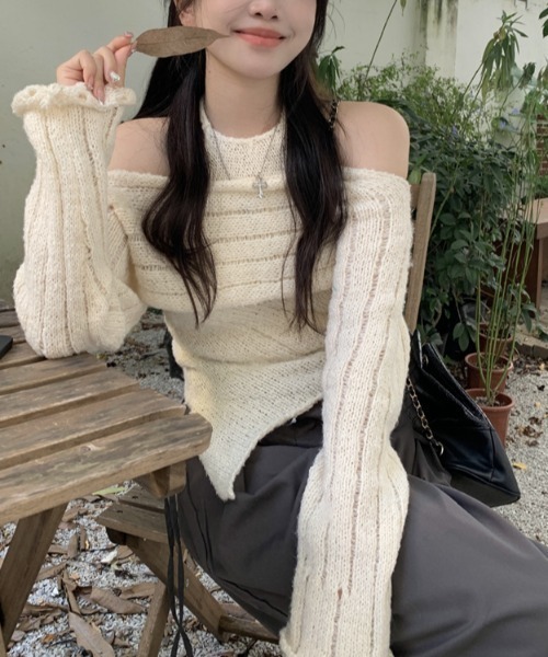Vipoa(ヴィポア)の「ensemble SS knit(ニット/セーター・レディース・アイボリー/ピンク・FREE)」の8枚目の写真