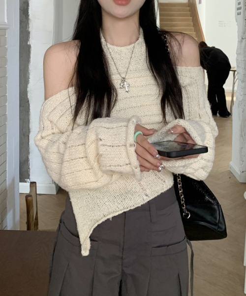 Vipoa(ヴィポア)の「ensemble SS knit(ニット/セーター・レディース・アイボリー/ピンク・FREE)」の7枚目の写真