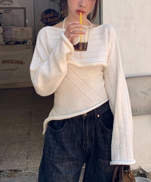 Vipoa(ヴィポア)の「ensemble SS knit(ニット/セーター・レディース・アイボリー/ピンク・FREE)」の17枚目の写真