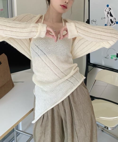 Vipoa(ヴィポア)の「ensemble SS knit(ニット/セーター・レディース・アイボリー/ピンク・FREE)」の4枚目の写真