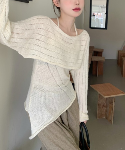 Vipoa(ヴィポア)の「ensemble SS knit(ニット/セーター・レディース・アイボリー/ピンク・FREE)」の5枚目の写真