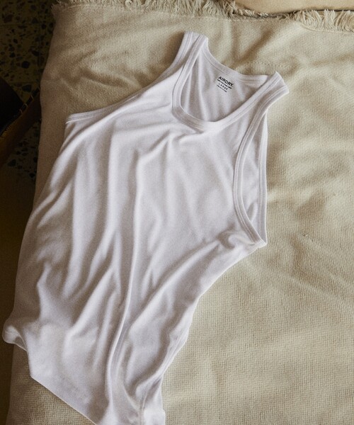 FREAK'S STORE（フリークスストア）の「FREAK’S STORE/フリークスストア AIRDRY 高機能素材 リブ編み タンクトップ/エアドライ ポリエステル/吸水速乾/遮熱性/UVカット（タンクトップ・メンズ・チャコールグレー/ブラック/ホワイト・SMALL/LARGE/MEDIUM）」の21枚目の写真