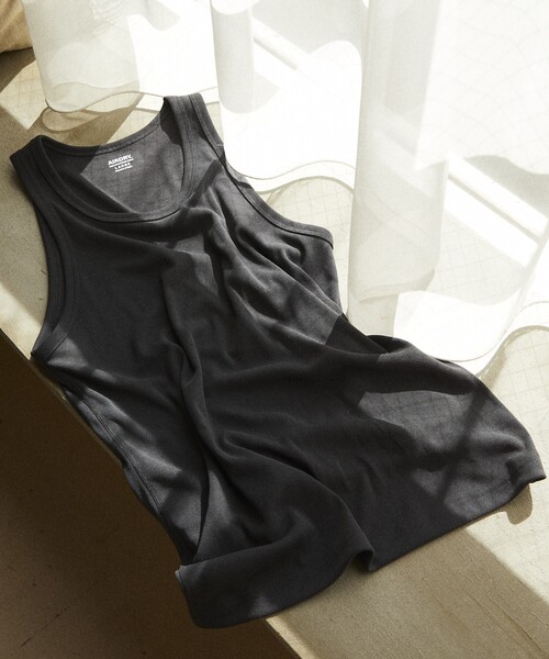 FREAK'S STORE（フリークスストア）の「FREAK’S STORE/フリークスストア AIRDRY 高機能素材 リブ編み タンクトップ/エアドライ ポリエステル/吸水速乾/遮熱性/UVカット（タンクトップ・メンズ・チャコールグレー/ブラック/ホワイト・SMALL/LARGE/MEDIUM）」の16枚目の写真