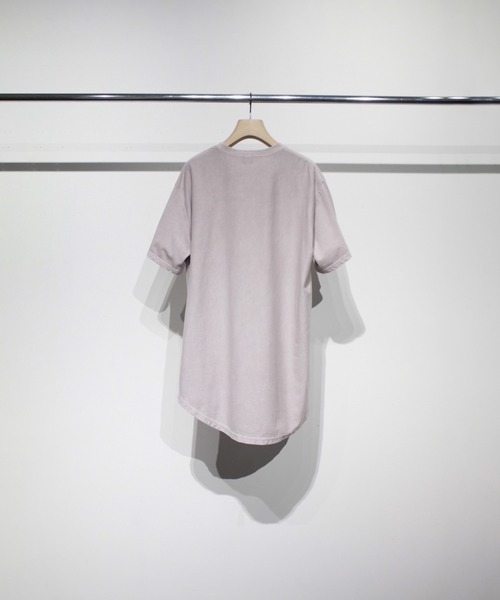 soe（ソーイ）の「Over Dye Hem Tall Tee（Tシャツ/カットソー・メンズ・ライトピンク/ブラック/イエロー・1/2）」の6枚目の写真