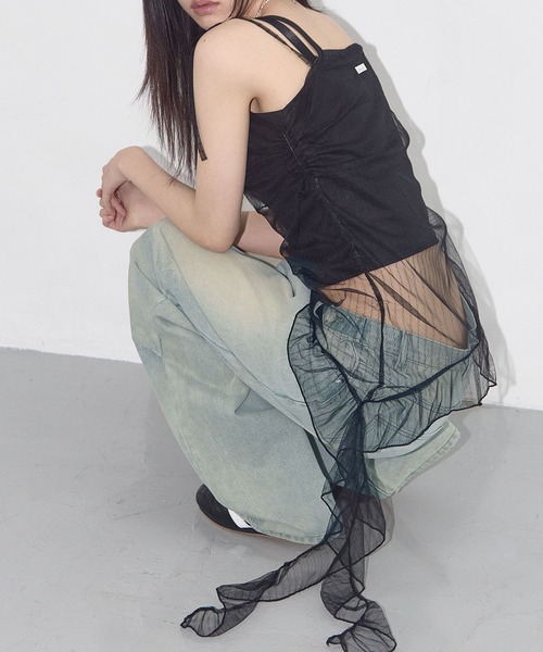 FANCY CLUB（ファンシークラブ）の「FANCY CLUB／レースシャーリングワンピース（ワンピース・レディース・ホワイト/ブラック・FREE）」の2枚目の写真