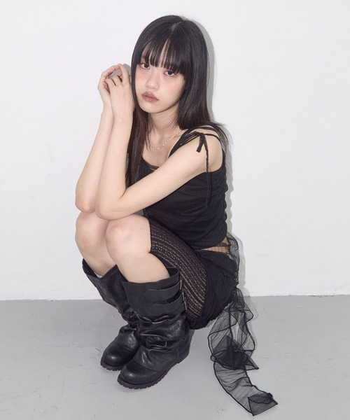 FANCY CLUB（ファンシークラブ）の「FANCY CLUB／レースシャーリングワンピース（ワンピース・レディース・ホワイト/ブラック・FREE）」の10枚目の写真