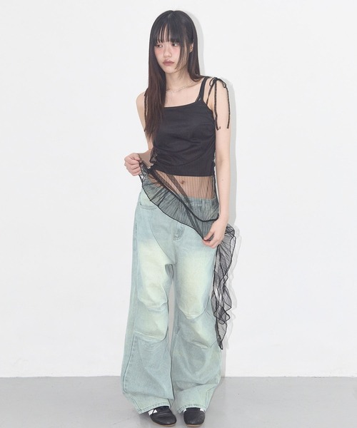 FANCY CLUB（ファンシークラブ）の「FANCY CLUB／レースシャーリングワンピース（ワンピース・レディース・ホワイト/ブラック・FREE）」の3枚目の写真