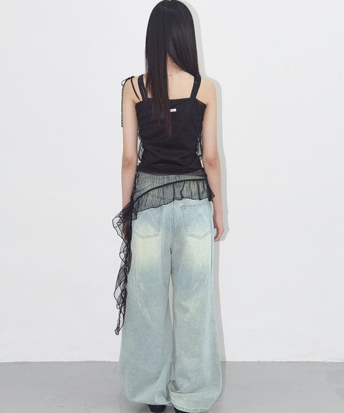 FANCY CLUB（ファンシークラブ）の「FANCY CLUB／レースシャーリングワンピース（ワンピース・レディース・ホワイト/ブラック・FREE）」の6枚目の写真