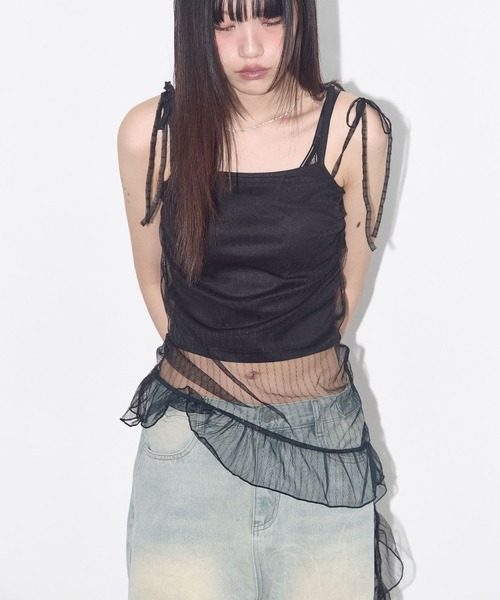 FANCY CLUB（ファンシークラブ）の「FANCY CLUB／レースシャーリングワンピース（ワンピース・レディース・ホワイト/ブラック・FREE）」の7枚目の写真