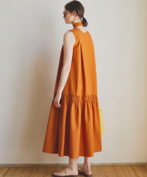 Doux archives(ドゥアルシーヴ)の「2WAYティアードノースリワンピース(ワンピース・レディース・ネイビー/オレンジ/カーキ・38)」の7枚目の写真