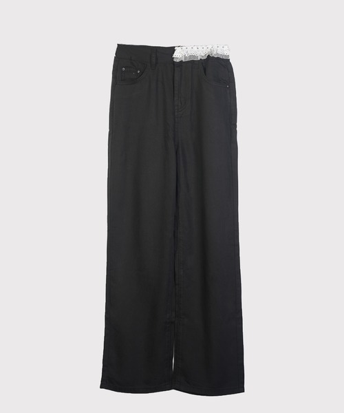 AsheKsha(アシクシャ)の「テンセル100 ウエストレース付きパンツ(スウェットパンツ・レディース・ブラック・S/M/L)」の1枚目の写真