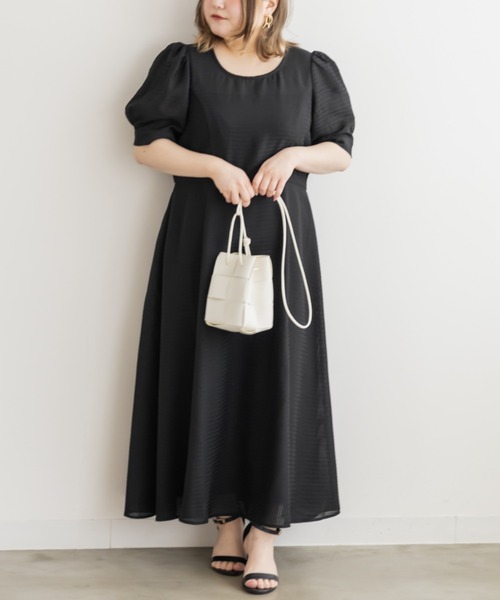 CLETTE(クレット)の「ペチコート付きシアーチェックワンピース(ワンピース・レディース・ブラック/グリーン/アイボリー・3L/LL/4L)」の1枚目の写真