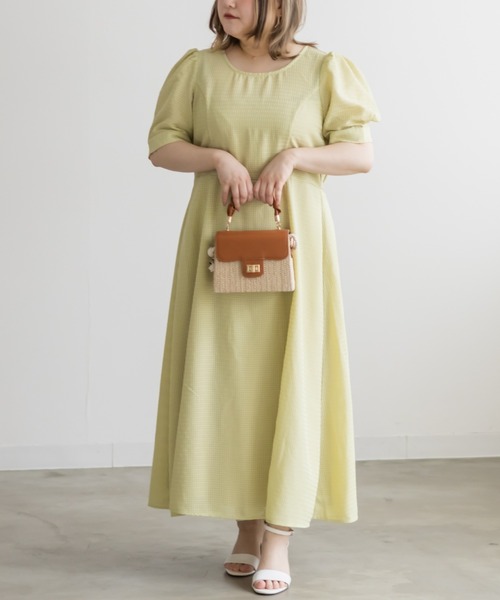 CLETTE(クレット)の「ペチコート付きシアーチェックワンピース(ワンピース・レディース・ブラック/グリーン/アイボリー・3L/LL/4L)」の18枚目の写真