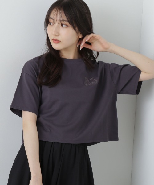 PROPORTION BODY DRESSING（プロポーションボディドレッシング）の「ワンポイント刺繍Ｔシャツ / 1215160505（Tシャツ/カットソー・レディース・ホワイト/ダークグレー/ピンク・FREE）」の4枚目の写真