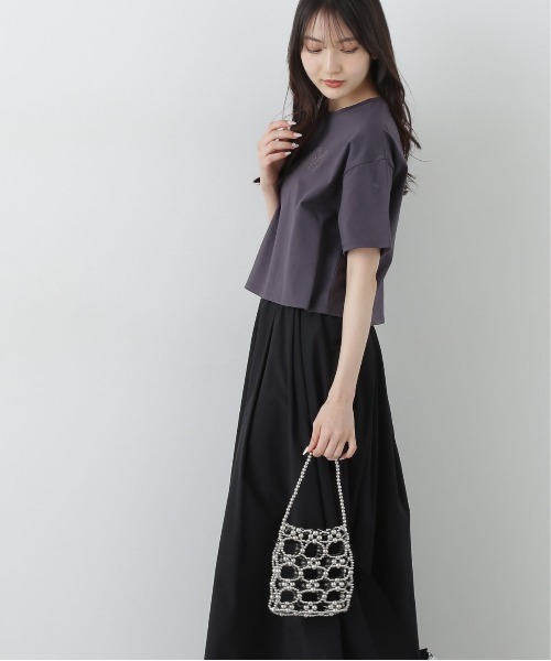 PROPORTION BODY DRESSING（プロポーションボディドレッシング）の「ワンポイント刺繍Ｔシャツ / 1215160505（Tシャツ/カットソー・レディース・ホワイト/ダークグレー/ピンク・FREE）」の5枚目の写真