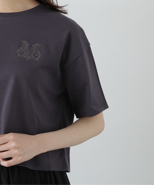PROPORTION BODY DRESSING（プロポーションボディドレッシング）の「ワンポイント刺繍Ｔシャツ / 1215160505（Tシャツ/カットソー・レディース・ホワイト/ダークグレー/ピンク・FREE）」の9枚目の写真